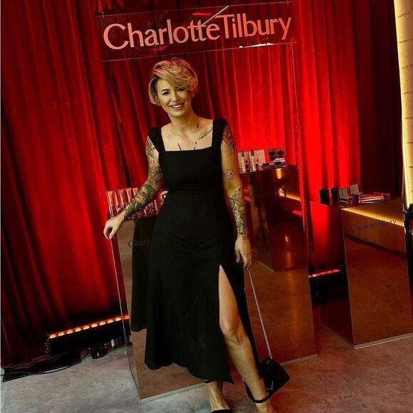 Zara Black Midi Dress with Lace-Up Back - Picture 7 of 13